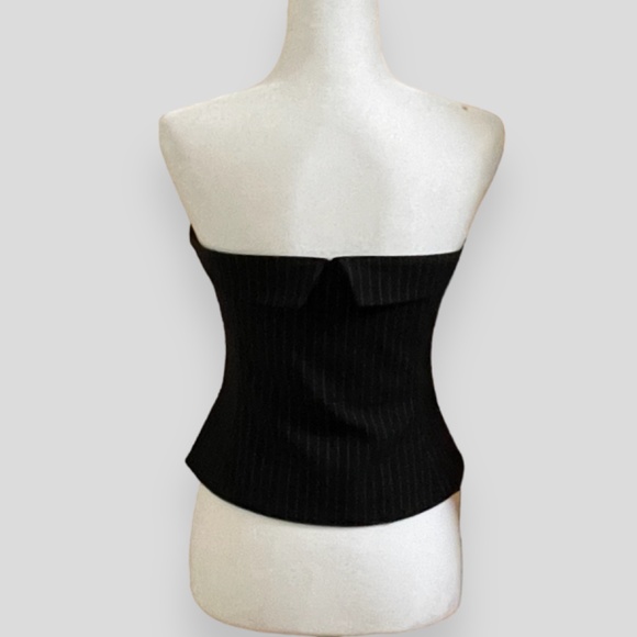 BEBE ZIPPER FRONT TAILORED PINSTRIPE BUSTIER Size 6 NWT SOLD OUT - Picture 8 of 11